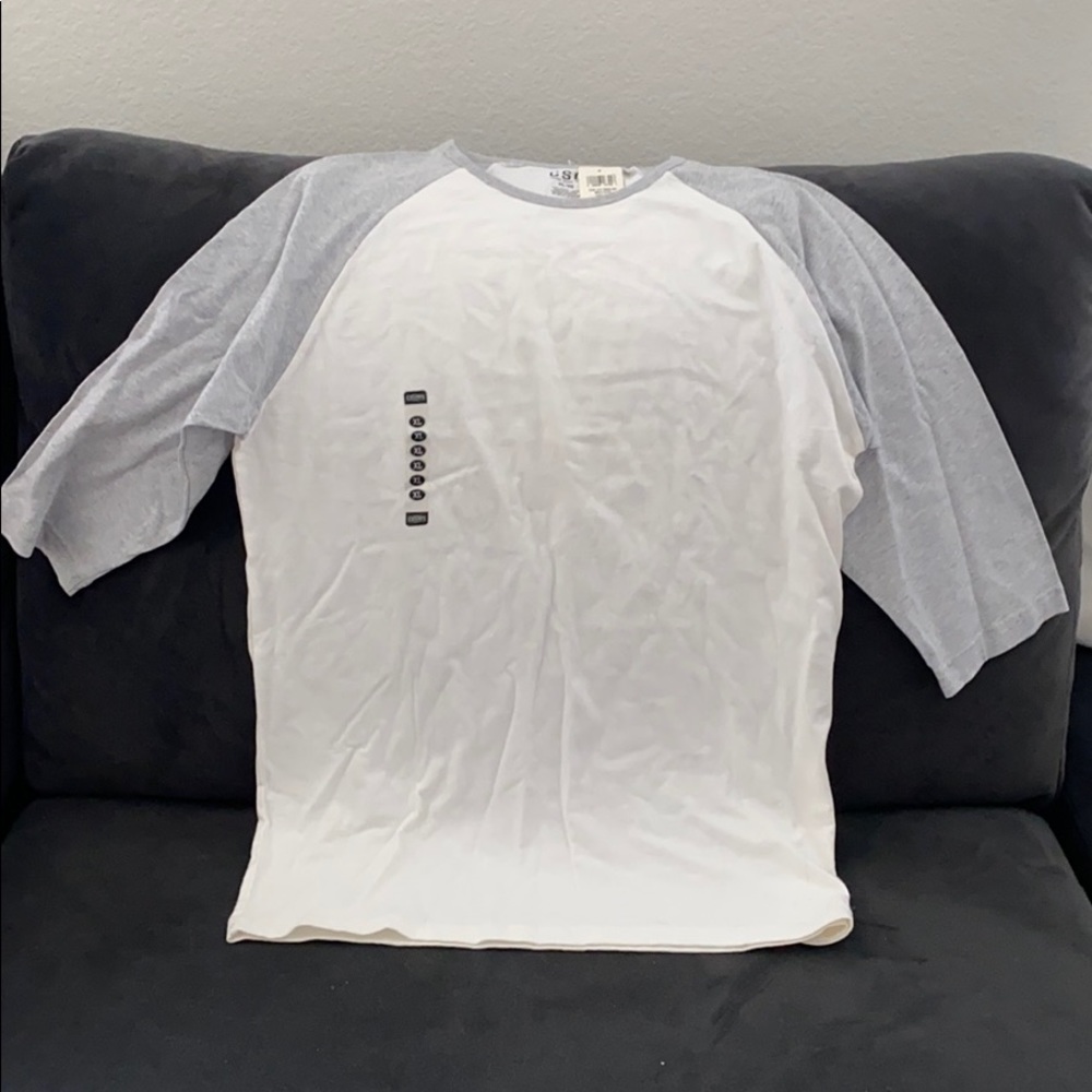 Gray and white Baseball t shirt
